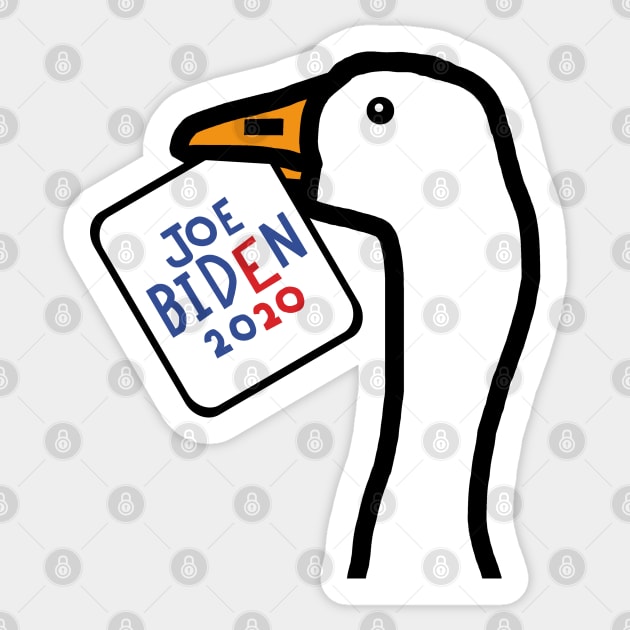 Portrait of a Goose with Stolen Joe Biden Sign Sticker by ellenhenryart